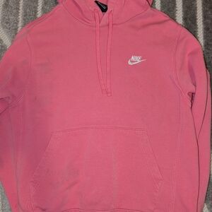 🩷 NIKE Pink Hoodie w/ Drawstring & Kangaroo 🦘 Pocket (flawed)